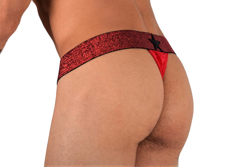 Modus Vivendi Thong Exclusive Soft Velvet T-String Red 22216 21B - SexyMenUnderwear.com