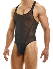 Modus Vivendi Thong Sheer Bodysuit Muslin Transparent One Piece Black 36 - SexyMenUnderwear.com