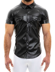 Modus Vivendi Vegan Leather-Look Muscle Shirt Black 20541 - SexyMenUnderwear.com