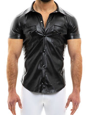 Modus Vivendi Vegan Leather-Look Muscle Shirt Black 20541 - SexyMenUnderwear.com