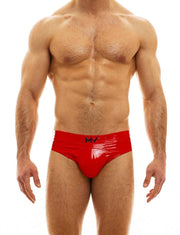 MODUS VIVENDI Vinyl Briefs Covered Waistband Bold Red Brief 08015 55 - SexyMenUnderwear.com