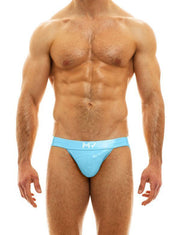 MODUS VIVENDI Viral Vinyl Look Jockstrap Glossy Light Blue Jock 08011 - SexyMenUnderwear.com