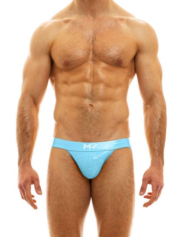 MODUS VIVENDI Viral Vinyl Look Jockstrap Glossy Light Blue Jock 08011 - SexyMenUnderwear.com