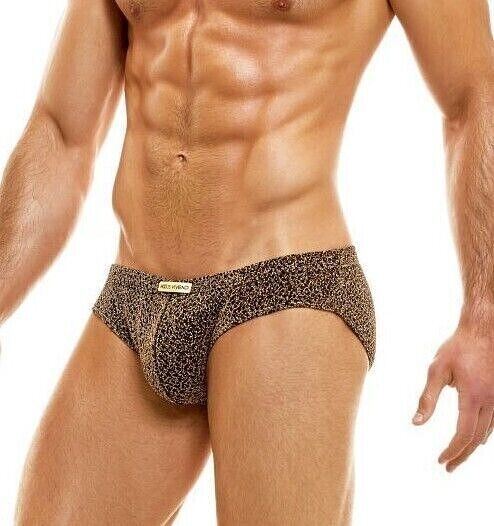 Modus Vivendi Wide Brief King Cheetah Jaquard Knitted Briefs Rose Go1d 13112 26 - SexyMenUnderwear.com