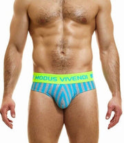Modus Vivendi X-Retro Briefs Exclusive Ecofriendly Cotton Fabric Aqua 24220 - SexyMenUnderwear.com