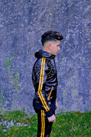 MR. RIEGILLIO PVC Tracksuit Pants With Two Side Pockets & Yellow Stripes 5 - SexyMenUnderwear.com