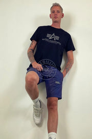 MR. RIEGILLIO Reflective Long Short Blue Silver Shining Effect - SexyMenUnderwear.com