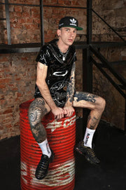 MR. RIEGILLIO Shiny PVC T-Shirt Classic Black - SexyMenUnderwear.com