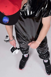 MR. RIEGILLIO Shiny PVC T-Shirt Classic Black - SexyMenUnderwear.com
