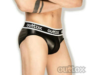 Outtox By Maskulo Jockstrap Combo Perforated Leatherette Black BR140-90 11 - SexyMenUnderwear.com