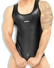 Outtox By Maskulo Tank Top Tight Spandex TankTop Muscles Black TP140-90 1 - SexyMenUnderwear.com
