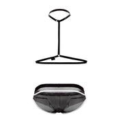 PIKANTE Harness HOT Briefs Low-Rise Stretch See-Through Brief Black 0495 3 - SexyMenUnderwear.com