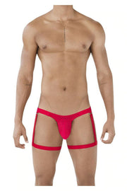 PIKANTE Seductive Briefs With Extra Straps Silky Stretchy Red Brief 04995 2 - SexyMenUnderwear.com