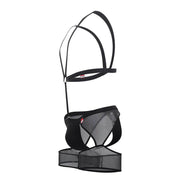 PIKANTE Singlet Garter Belt Single Luxury O-Ring Thong Black 0848 5 - SexyMenUnderwear.com