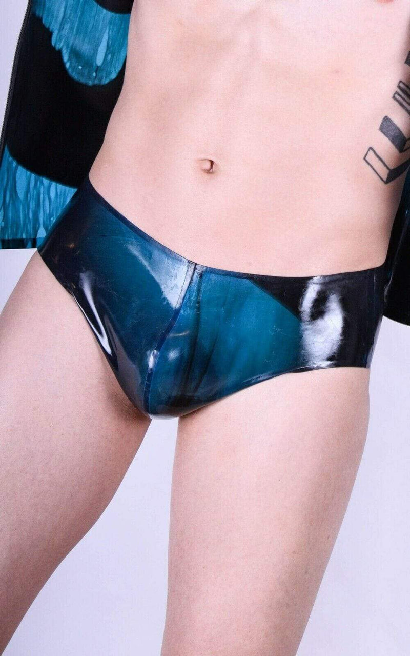 Polymorphe Rubber Underwear Quality Latex Briefs Peacock UN-015AM 5 - SexyMenUnderwear.com