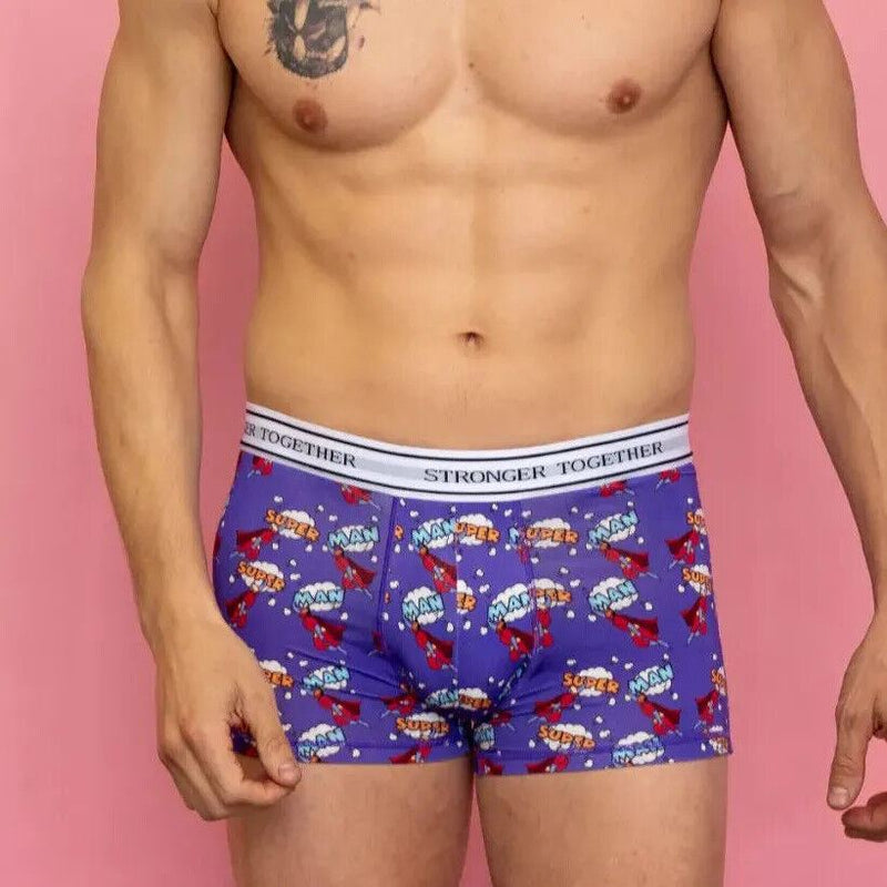 POP Short Boxer Collection ’STRONGER TOGETHER’ Fashion Boxer Purple 1 - SexyMenUnderwear.com