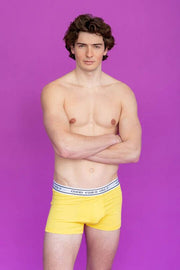 POP Underwear Short Boxer Bamboo Hypoallergenic " GOOD VIBES ONLY " Yellow 1 - SexyMenUnderwear.com
