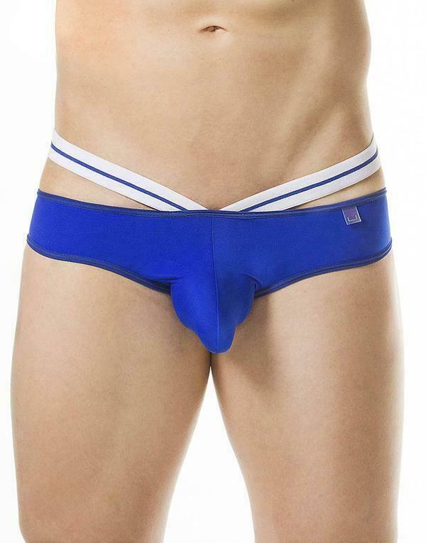 PPU Brief Extra Elastic Straps Smooth Microfiber Fabric Blue 1804 MX3 - SexyMenUnderwear.com