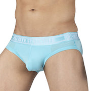 PRIVATE STRUCTURE Bamboo Mini Briefs Viscose Mid-Waist Bright Cyan 4378 60 - SexyMenUnderwear.com