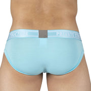 PRIVATE STRUCTURE Bamboo Mini Briefs Viscose Mid-Waist Bright Cyan 4378 60 - SexyMenUnderwear.com