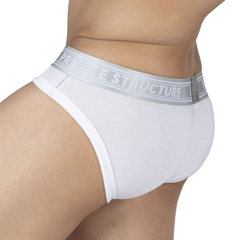 PRIVATE STRUCTURE Bamboo Mini Briefs Viscose Mid-Waist Bright White 4378 60 - SexyMenUnderwear.com