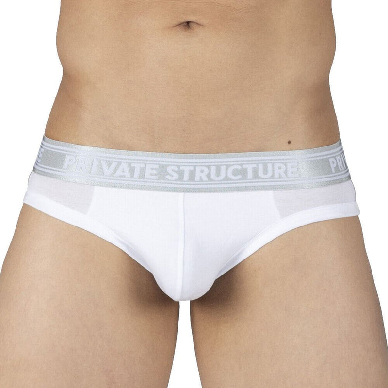 PRIVATE STRUCTURE Bamboo Mini Briefs Viscose Mid-Waist Bright White 4378 60 - SexyMenUnderwear.com