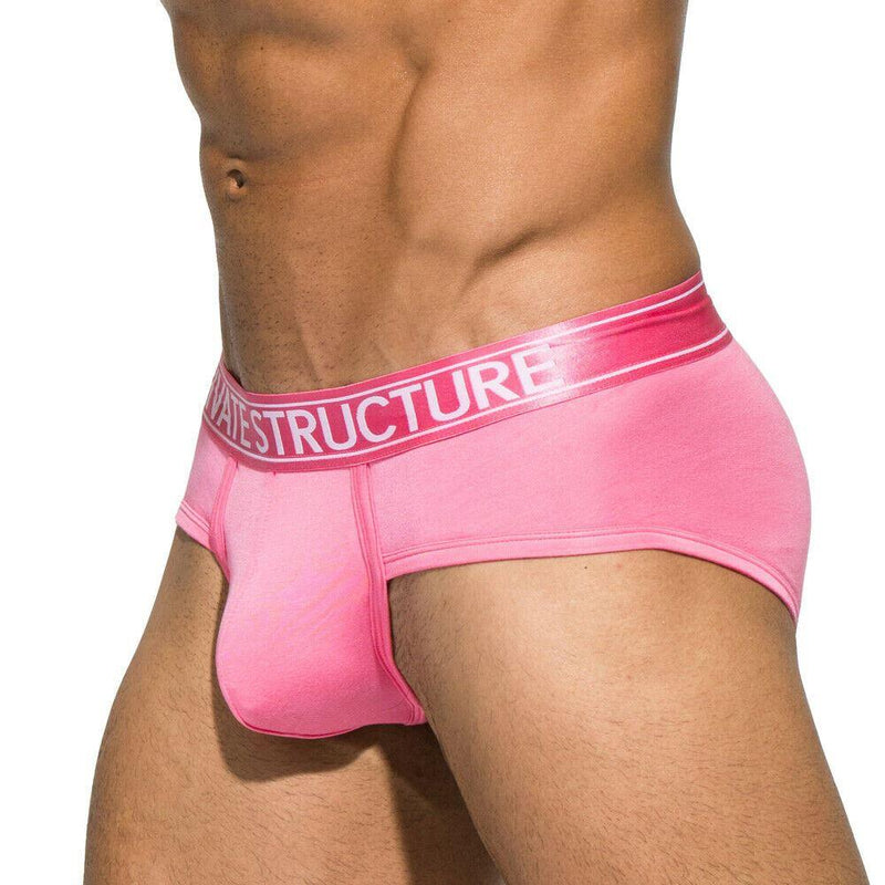 Private Structure Bamboo Sports Brief Platinum Low Rise Sexy Pink Blush 3748 43 - SexyMenUnderwear.com