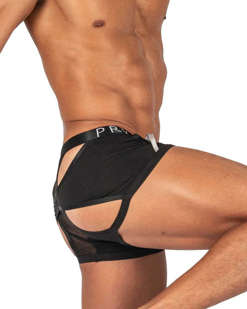 PRIVATE STRUCTURE Boxer Alpha Low Waist Harness Trunk Shades Of Black 4415 - SexyMenUnderwear.com