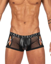 PRIVATE STRUCTURE Boxer Alpha Low Waist Harness Trunk Shades Of Black 4415 - SexyMenUnderwear.com