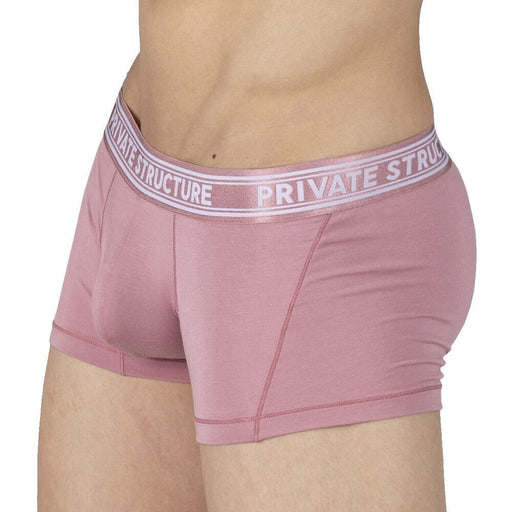 PRIVATE STRUCTURE Boxer Bamboo Viscose Sports Mid Waist Trunk Smokey Red 4379 58 - SexyMenUnderwear.com