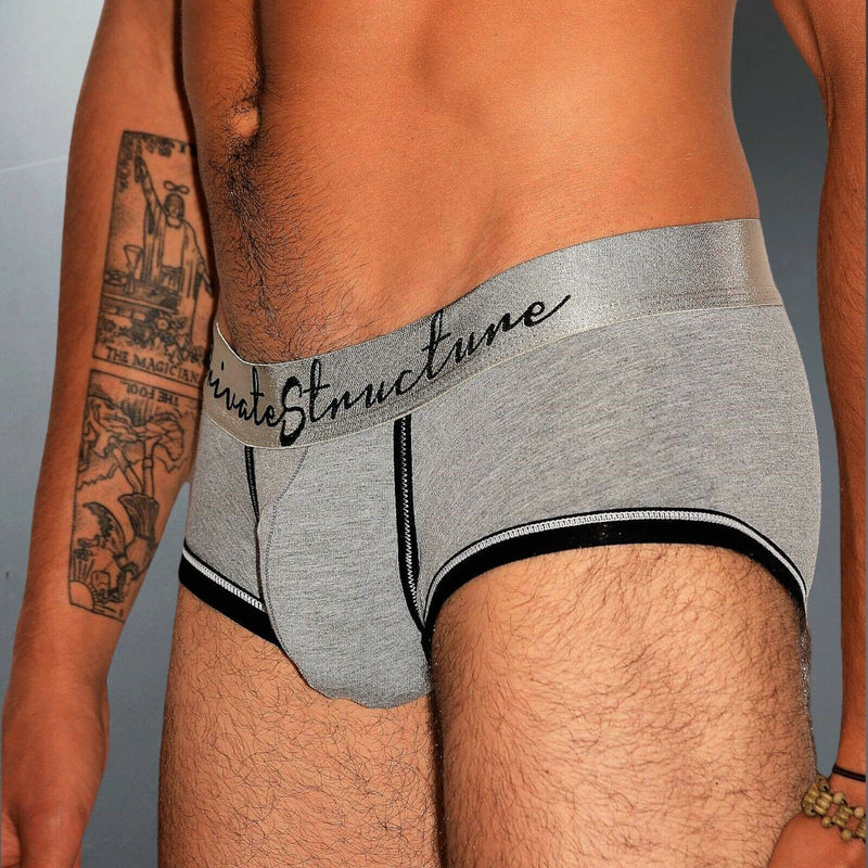 Private Structure Boxer Crayon Low Rise Trunk Rayon Melange Grey 1881 98 - SexyMenUnderwear.com