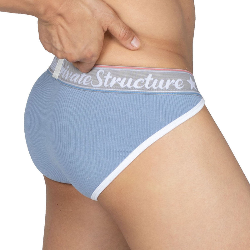 Private Structure Brief Classic Low-Rise Cutaway Rayon Baby Blue Briefs 3274