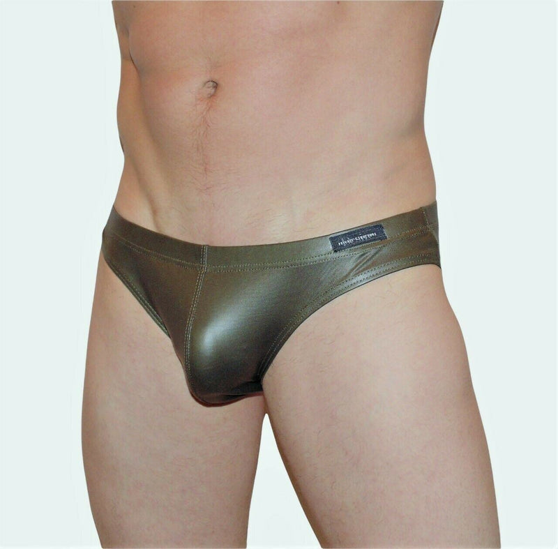 Private Structure Brief Desire Glaze Bikini Cut Briefs Vinyl Green 3553 70