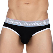 Private Structure Classic Briefs Mid-Waist Brief Total Black 3275