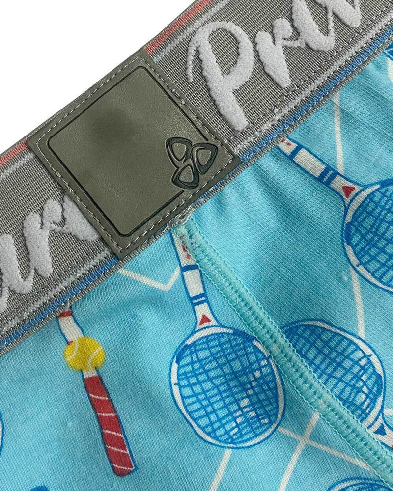 PRIVATE STRUCTURE Classic Motif Mid - Waist Boxer Trunk Tennis Light Blue 45055