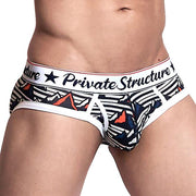 Private Structure Cotton Briefs Classic Mini Brief Landscape White 4187