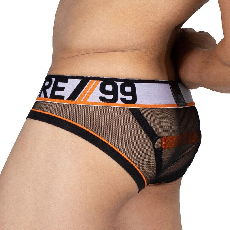 PRIVATE STRUCTURE Cotton Harness Mini Briefs Momentum Orange/Black 4356