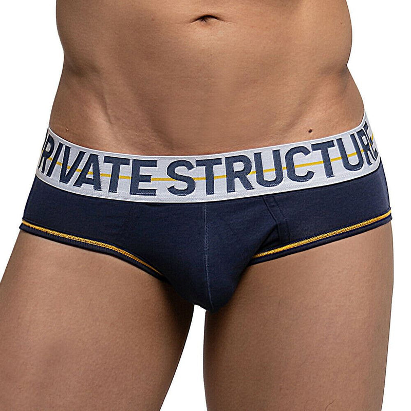 Private Structure Mini Brief MO-Lite Cupping Cotton Pouch Navy White 4104 91