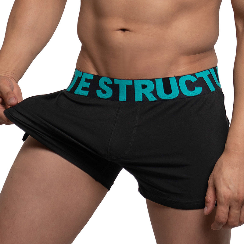 Private Structure Modality Lounge Shorts Inner Bulge Black Turquoise 4183 92