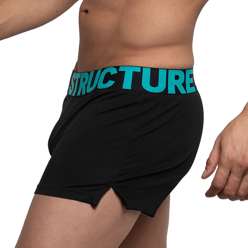 Private Structure Modality Lounge Shorts Inner Bulge Black Turquoise 4183 92