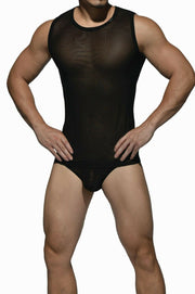 Private Structure Muscle Shirt Desire Intima Sheer Mesh Tank Top Black 3453 96