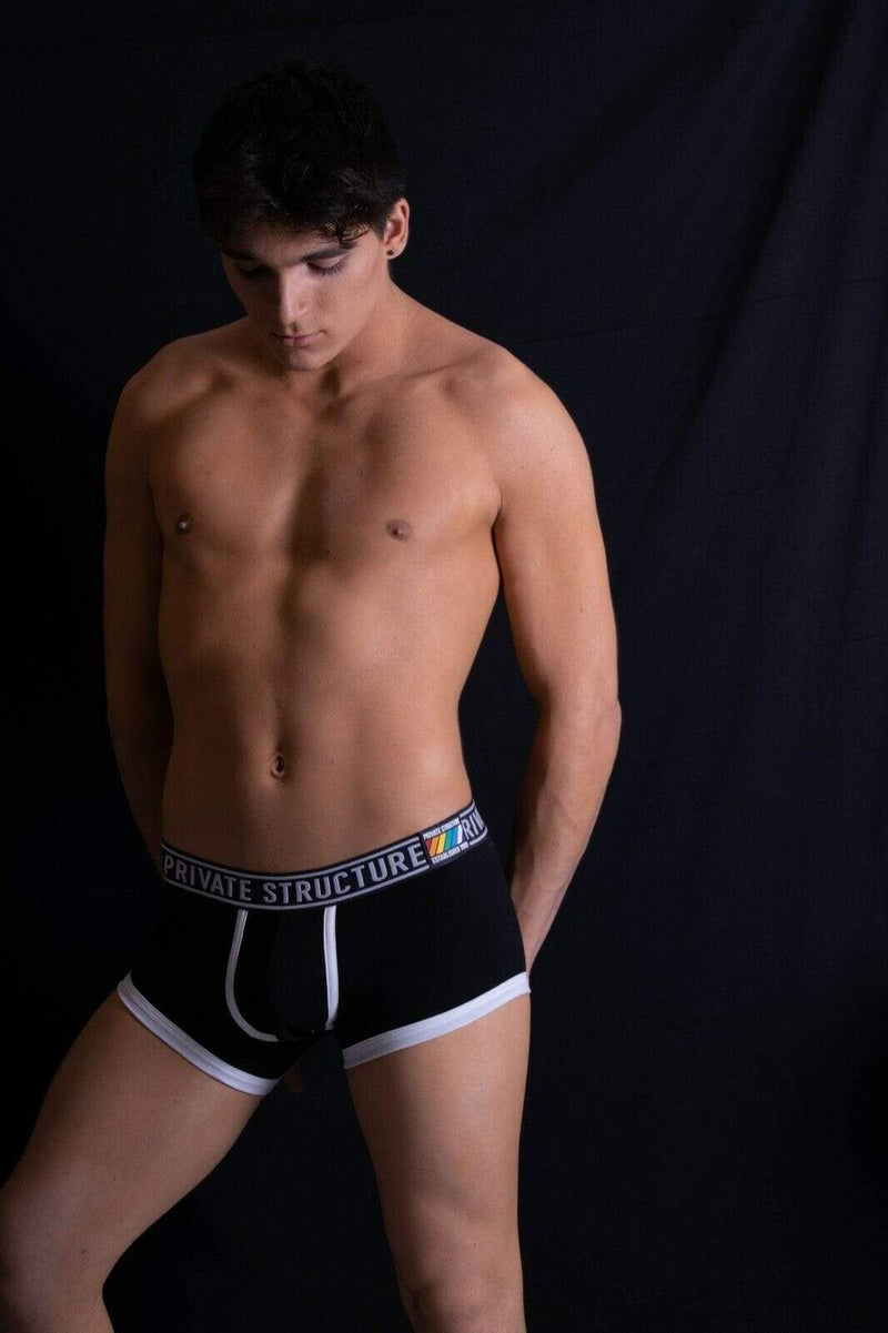 Private Structure Private Structure Boxer Trunk Gay Pride Cotton Underwear Black 4020 46