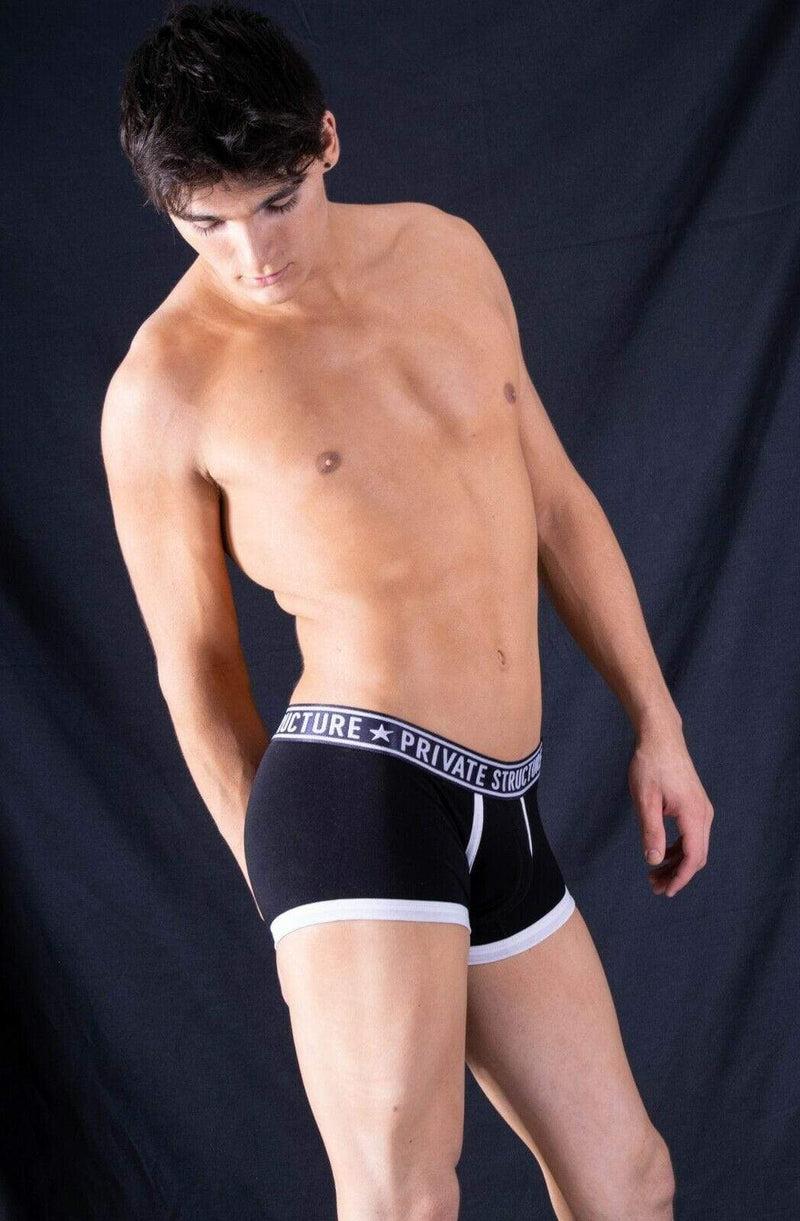 Private Structure Private Structure Boxer Trunk Gay Pride Cotton Underwear Black 4020 46