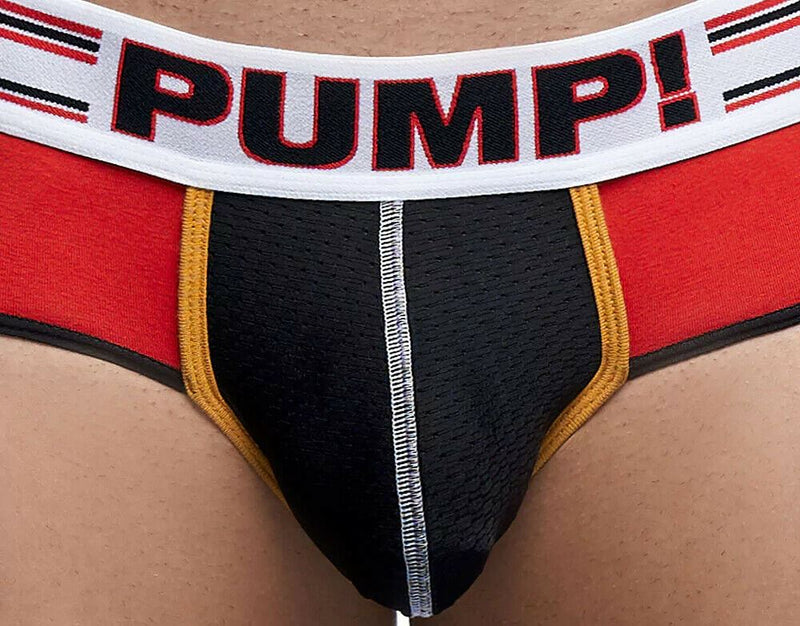PUMP! Brief Circuit Cotton Mesh Ochre Piping Cup E-Racer Briefs 12068