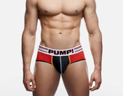 PUMP! Brief Circuit Cotton Mesh Ochre Piping Cup E-Racer Briefs 12068