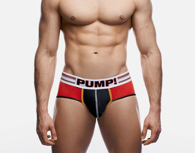 PUMP! Brief Circuit Cotton Mesh Ochre Piping Cup E-Racer Briefs 12068