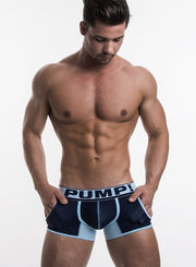 PUMP! Jogger Sports Baby Blue Steel Boxer Trunk Mesh Pockets 11050 T9