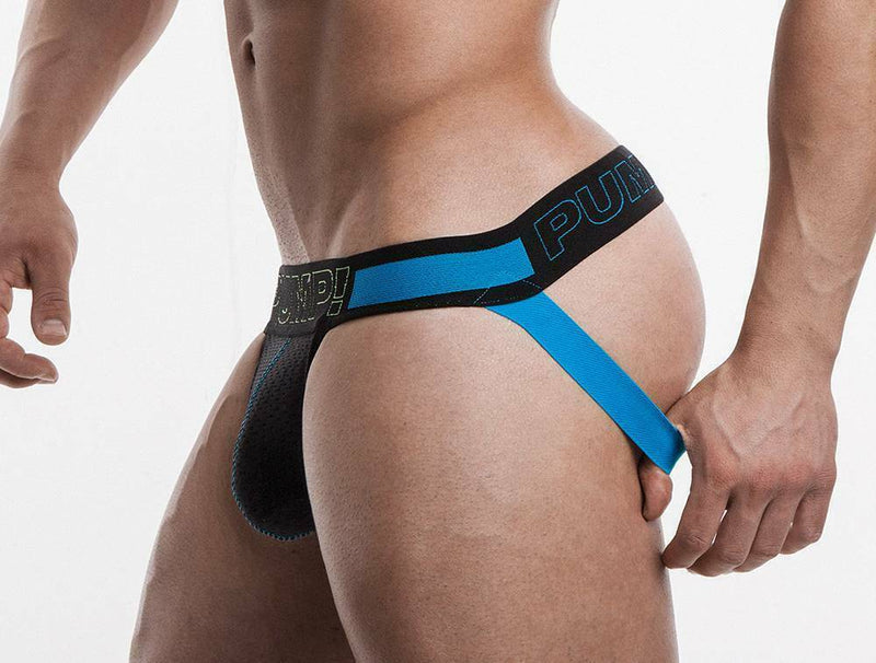 Pump! Jock SONIC Elastic Black Mesh Cotton Jockstrap 15022 P40