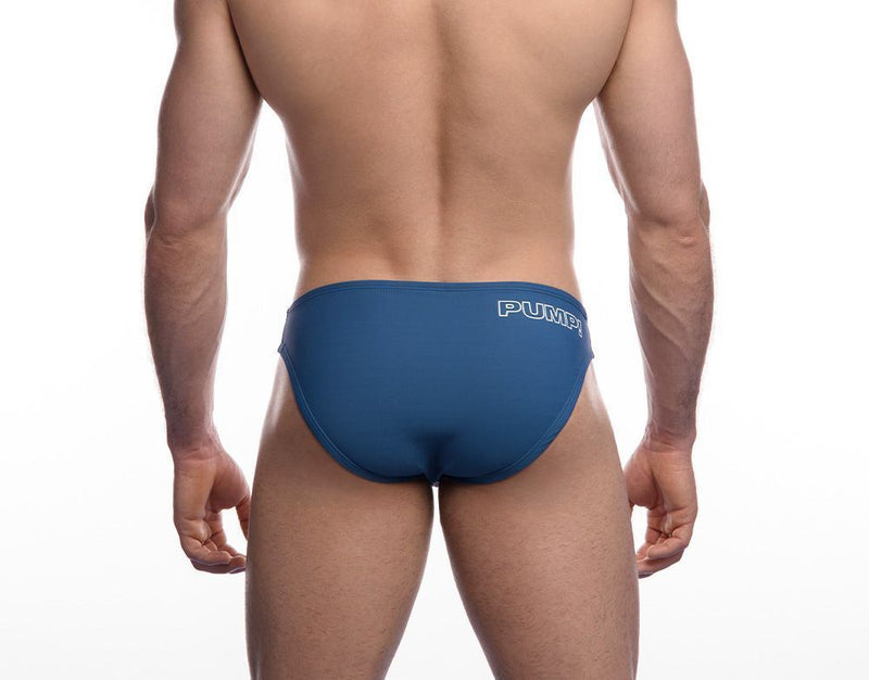 PUMP! Swim Briefs Water Cheeky Soft Nylon Swimwear UPF 50+ Blue 13012 T12