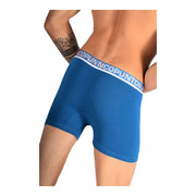 PUNTO BLANCO Long Boxer Organic Cotton Boxer Stretchy Plain Blue 3559